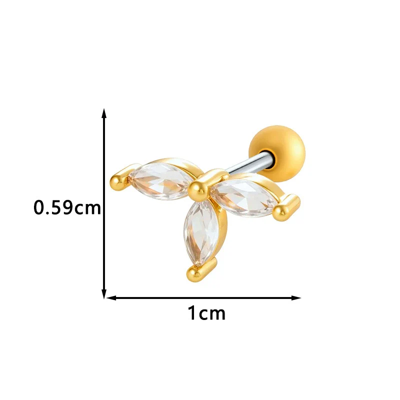 Metal Geometric Style Electroplating Stainless Steel Ear Studs For Women - Image 9