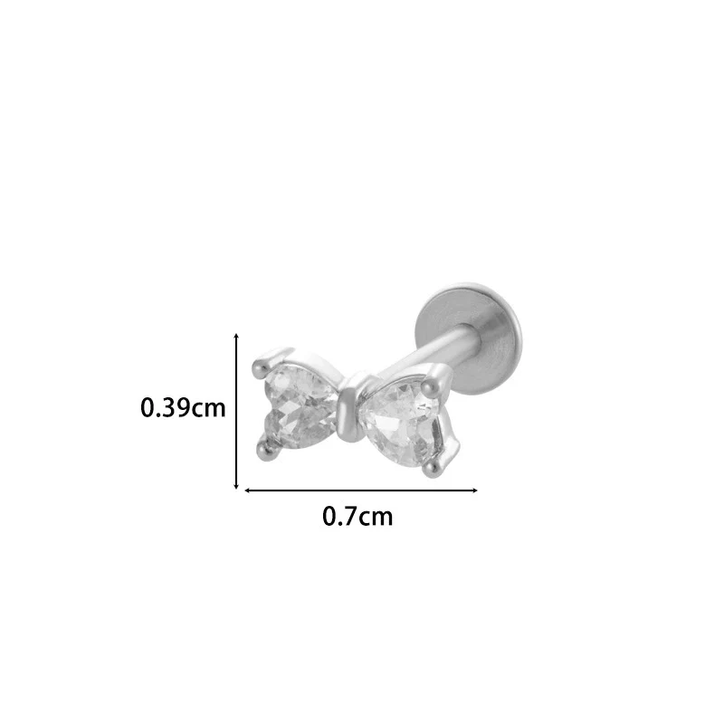 Metal Geometric Style Inner Thread Flat Bottom Rod Love Butterfly Lip Nail Ear Bone Nail Piercing Jewelry For Women With Electroplating Treatment - Image 11