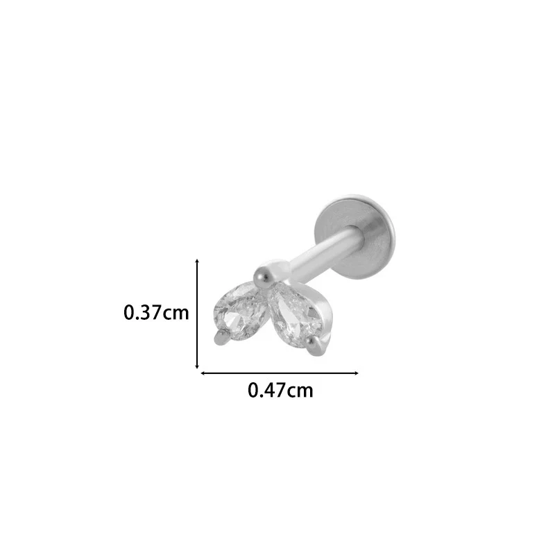Metal Geometric Style Inner Thread Flat Bottom Rod Love Butterfly Lip Nail Ear Bone Nail Piercing Jewelry For Women With Electroplating Treatment - Image 15