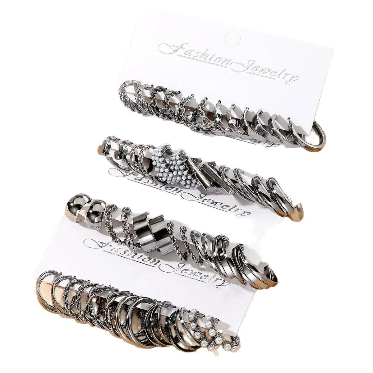 Metal Geometric Twist Chain Earrings Electroplated Minimalist Style For Women - Image 5