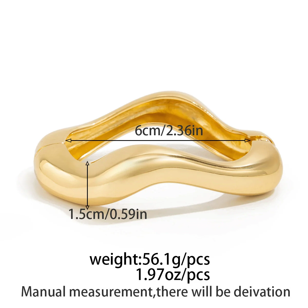 Metal Imitation Pearl Bracelet With Irregular Lines Electroplating Design - Image 8