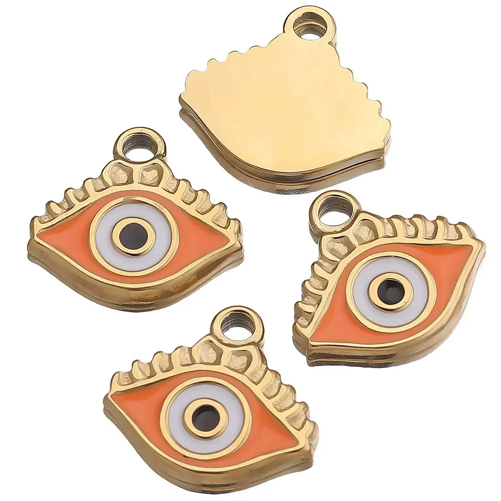 Metal Jewelry Accessories Pendant With Enamel Drop Oil Process Round And Peach Heart Shaped Devil's Eye Pattern For Bracelet Necklace Sweater Chain - Image 6