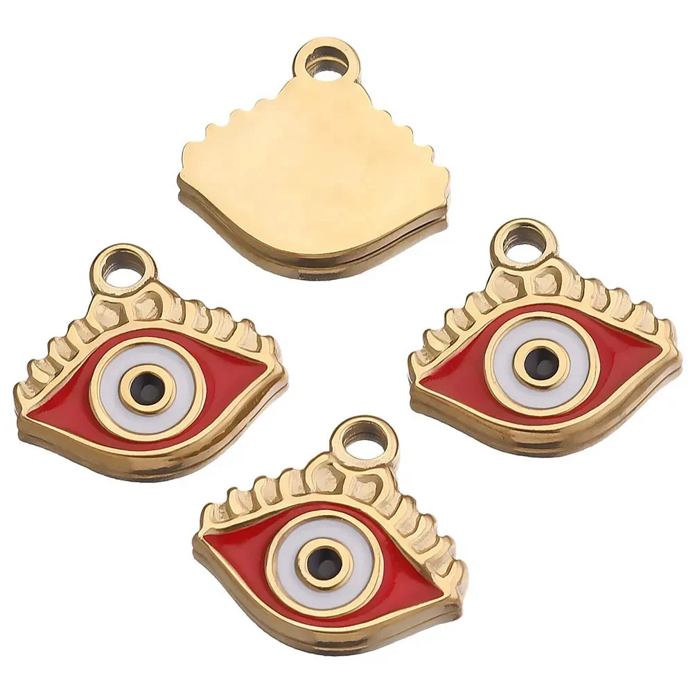 Metal Jewelry Accessories Pendant With Enamel Drop Oil Process Round And Peach Heart Shaped Devil's Eye Pattern For Bracelet Necklace Sweater Chain - Image 7