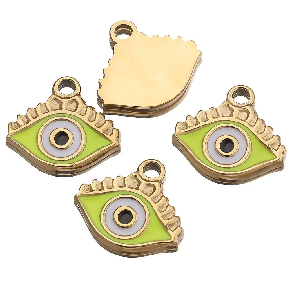Metal Jewelry Accessories Pendant With Enamel Drop Oil Process Round And Peach Heart Shaped Devil's Eye Pattern For Bracelet Necklace Sweater Chain - Image 8