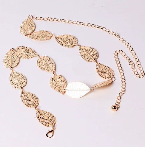 Metal Leaf Belt Waist Chain Female Dress Accessories - Image 6