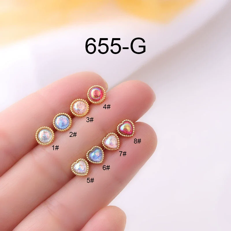 Metal Love Ear Nail Electroplating Heart Pattern Women's Fashion Puncture Earrings - Image 4