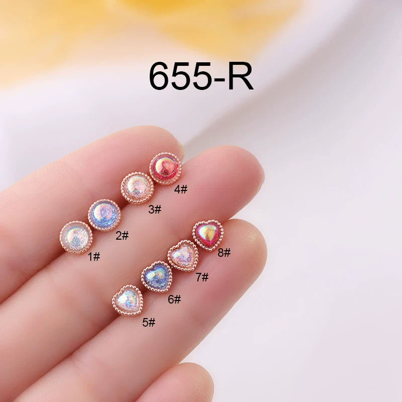 Metal Love Ear Nail Electroplating Heart Pattern Women's Fashion Puncture Earrings - Image 7