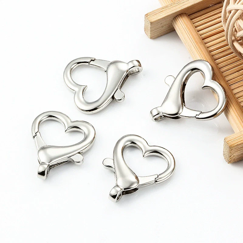 Metal Love Heart Shaped Electroplated Jewelry Buckle Accessories For Necklace Bracelet Bag - Image 2