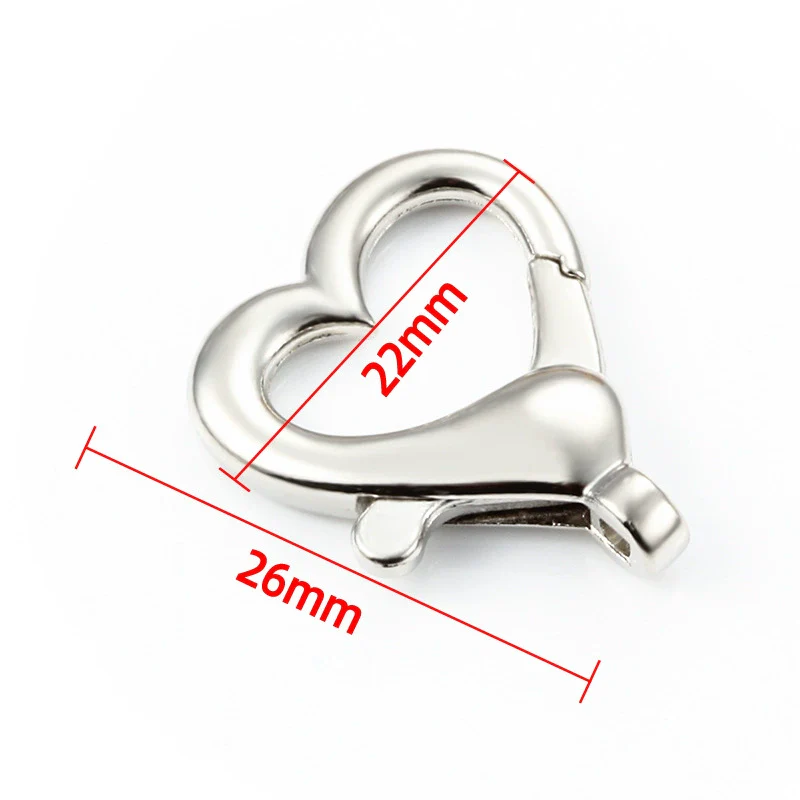 Metal Love Heart Shaped Electroplated Jewelry Buckle Accessories For Necklace Bracelet Bag - Image 3