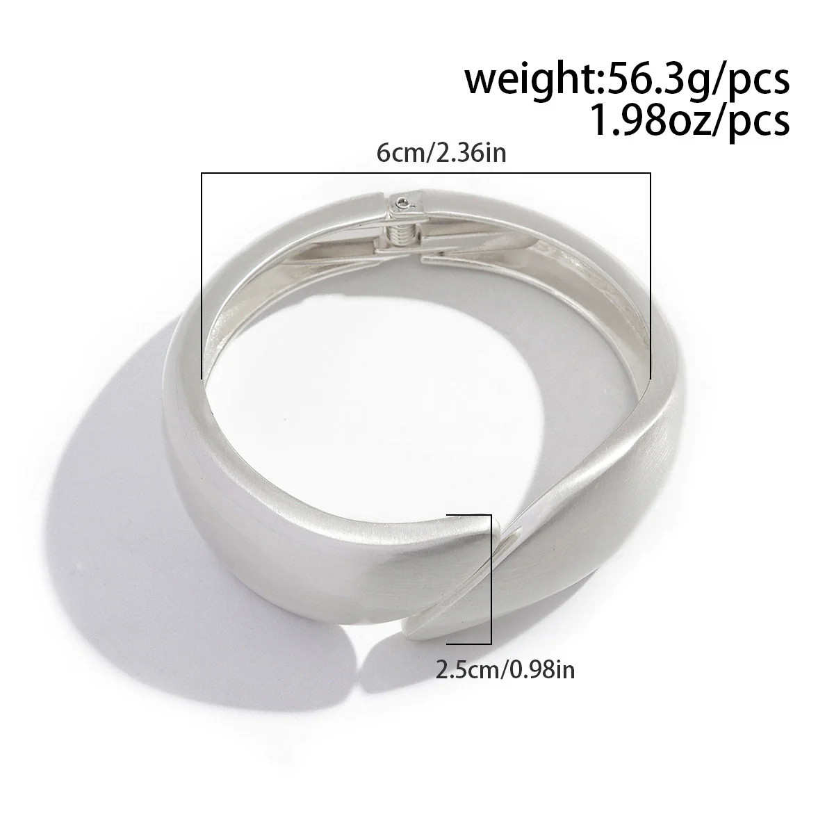 Metal Matte Ins Style Geometric Water Drop Hug Bracelet For Women With Electroplating - Image 6