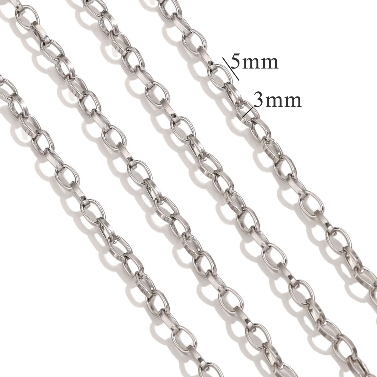 Metal O Shaped Oval Stainless Steel Chain Electroplated Diy Bracelet And Pearl Necklace Lengthening Accessory - Image 6