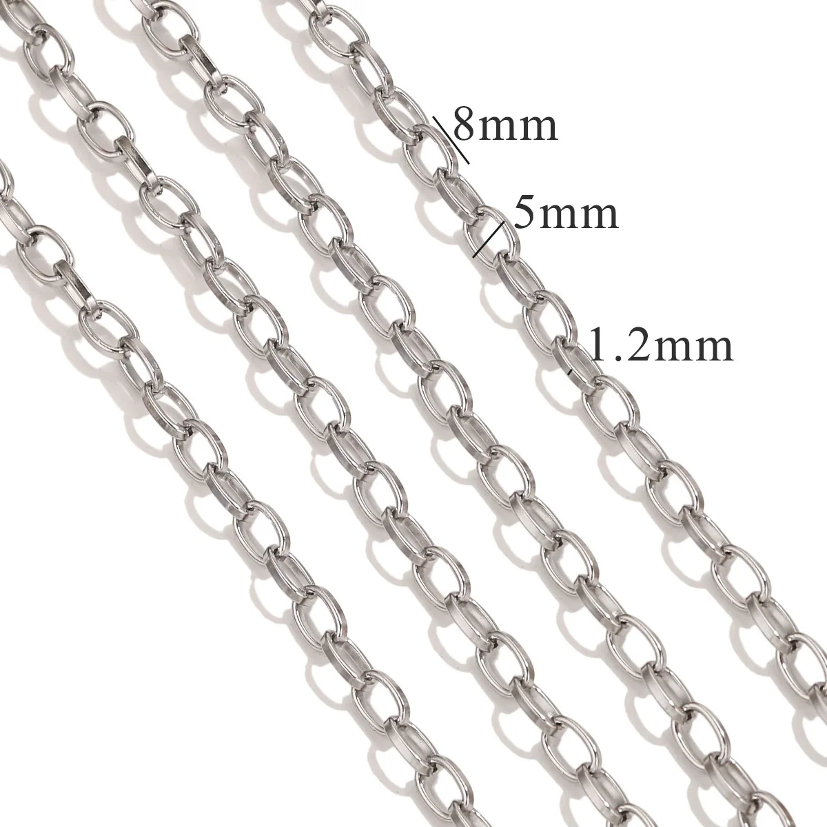 Metal O Shaped Oval Stainless Steel Chain Electroplated Diy Bracelet And Pearl Necklace Lengthening Accessory - Image 8