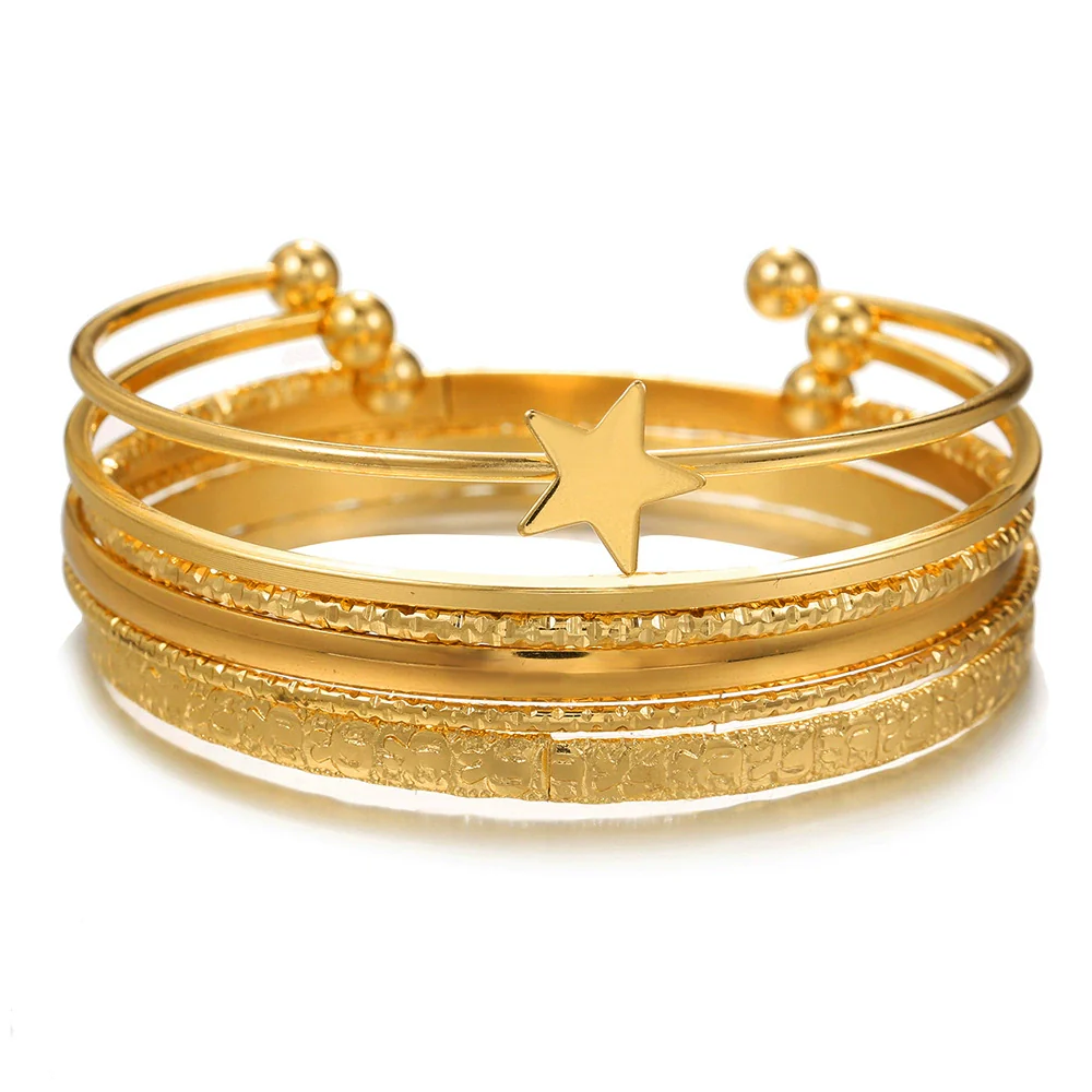 Metal Open Bracelet Iron Alloy Geometric Electroplated For Women And Unisex - Image 28