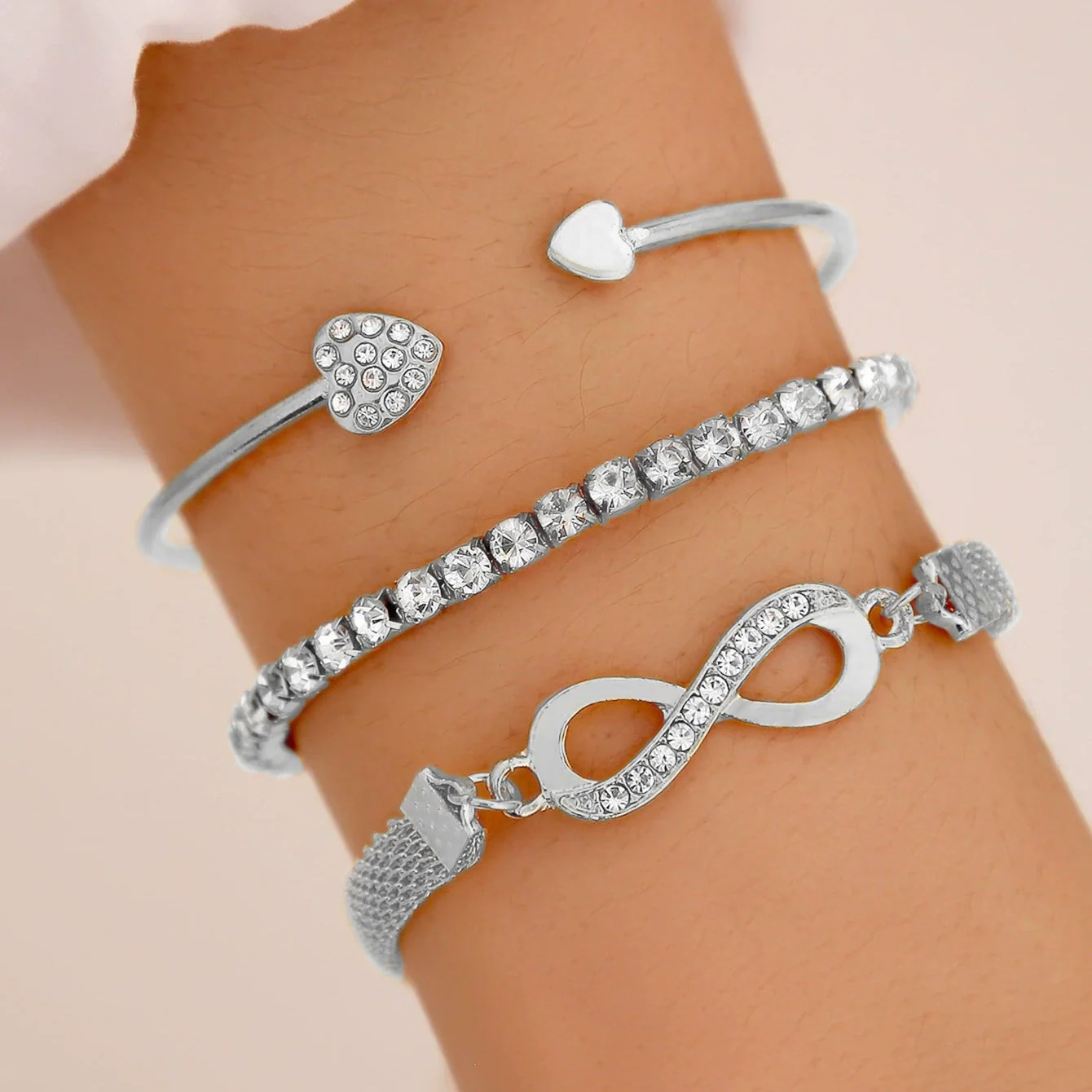 Metal Open Bracelet Iron Alloy Geometric Electroplated For Women And Unisex - Image 45