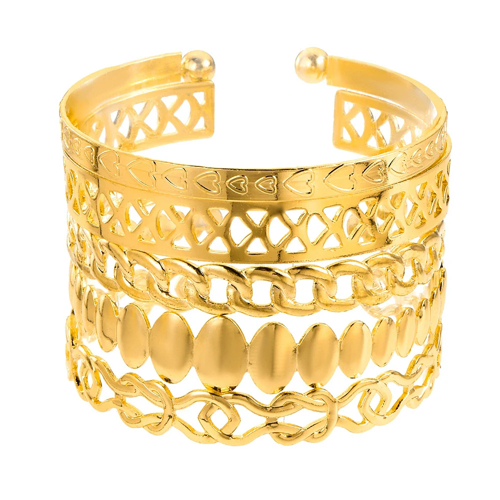 Metal Open Bracelet Iron Alloy Geometric Electroplated For Women And Unisex - Image 5
