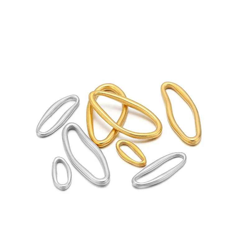Metal Oval Specialshaped Ring Jewelry Accessories Electroplated Pendant For Diy Earrings Bracelet Necklace - Image 3