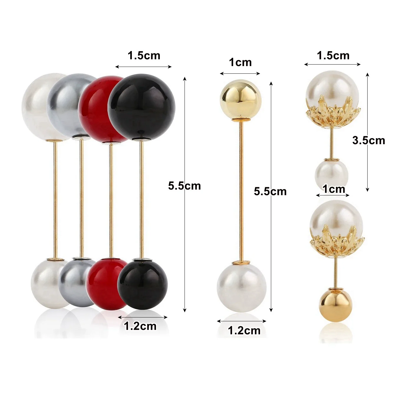 Metal Pearl Zircon Flower Collar Pin Brooch With Electroplating - Image 6
