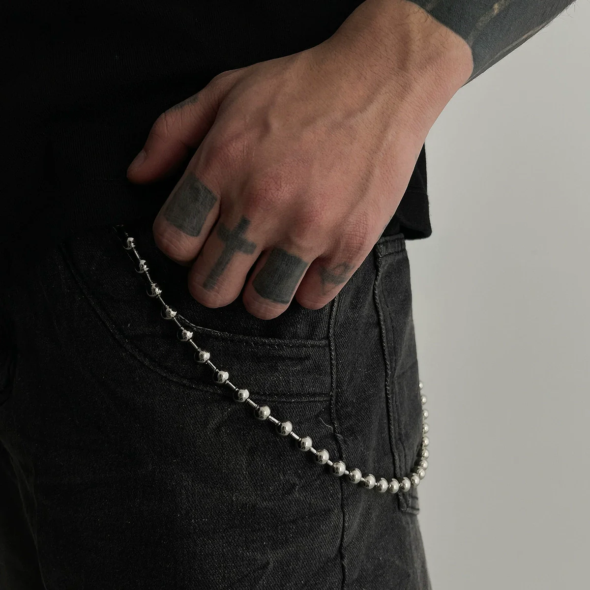 Metal Round Bead Pants Chain Punk Style Boys Hiphop Waist Chain Accessories