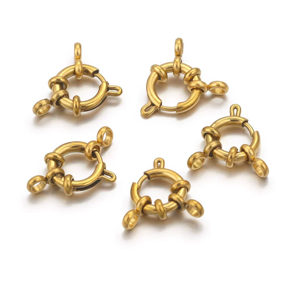 Metal Round Slingshot Buckle Spring Buckle Necklace And Bracelet Connection Buckle Electroplated Diy Jewelry Accessories