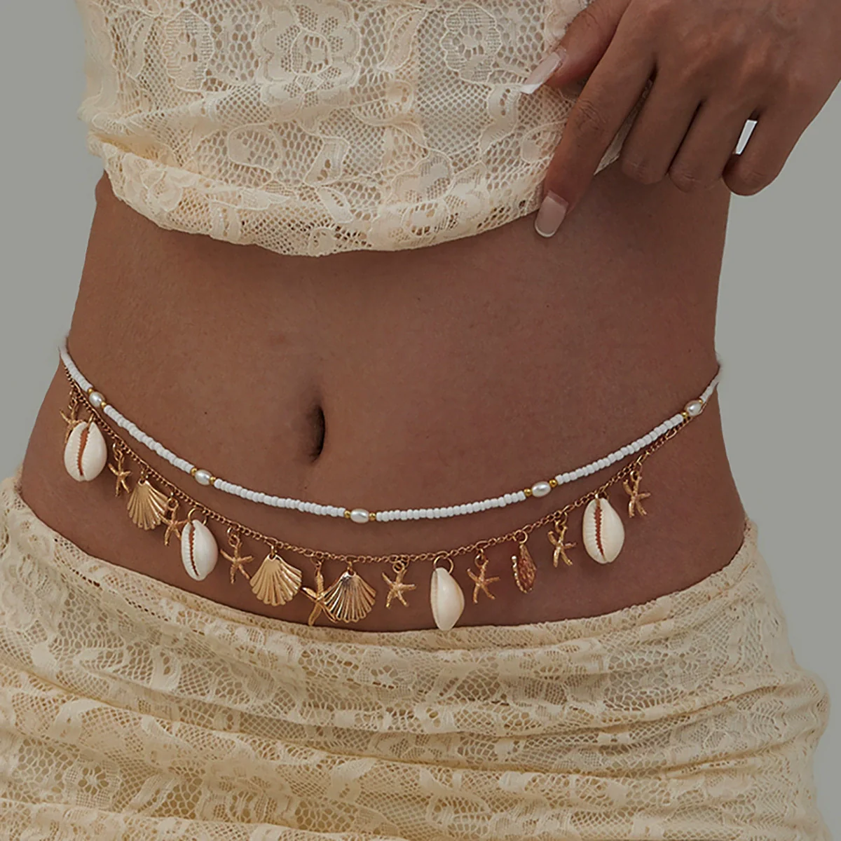 Metal Shell Starfish Pendant Waist Chain Stacking Style Female - Image 2