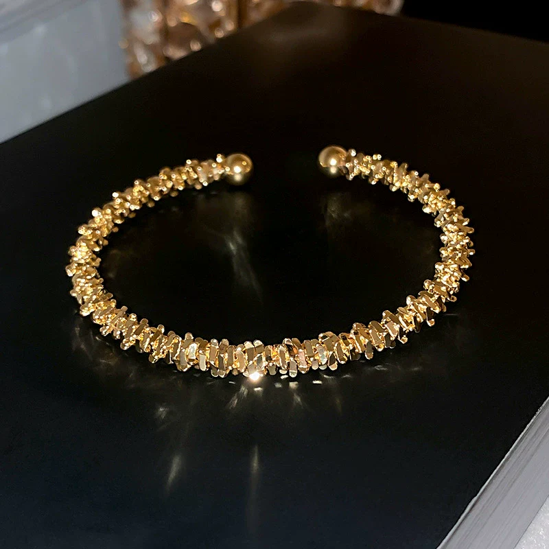 Metal Square Geometric Diamondencrusted Zircon Open Bracelet - Image 15