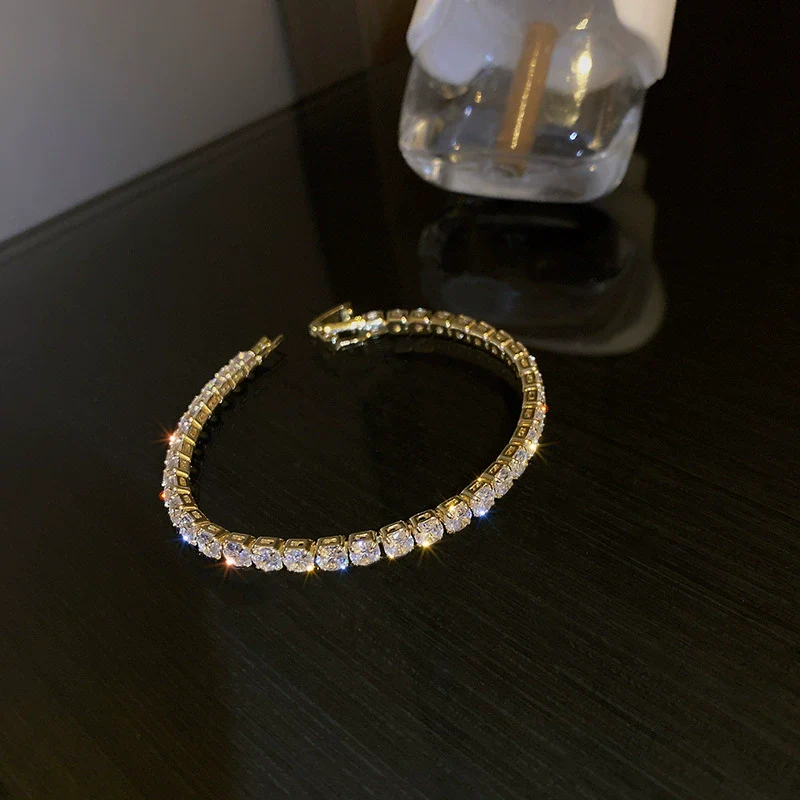 Metal Square Geometric Diamondencrusted Zircon Open Bracelet - Image 17