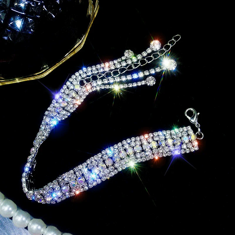 Metal Square Geometric Diamondencrusted Zircon Open Bracelet - Image 21