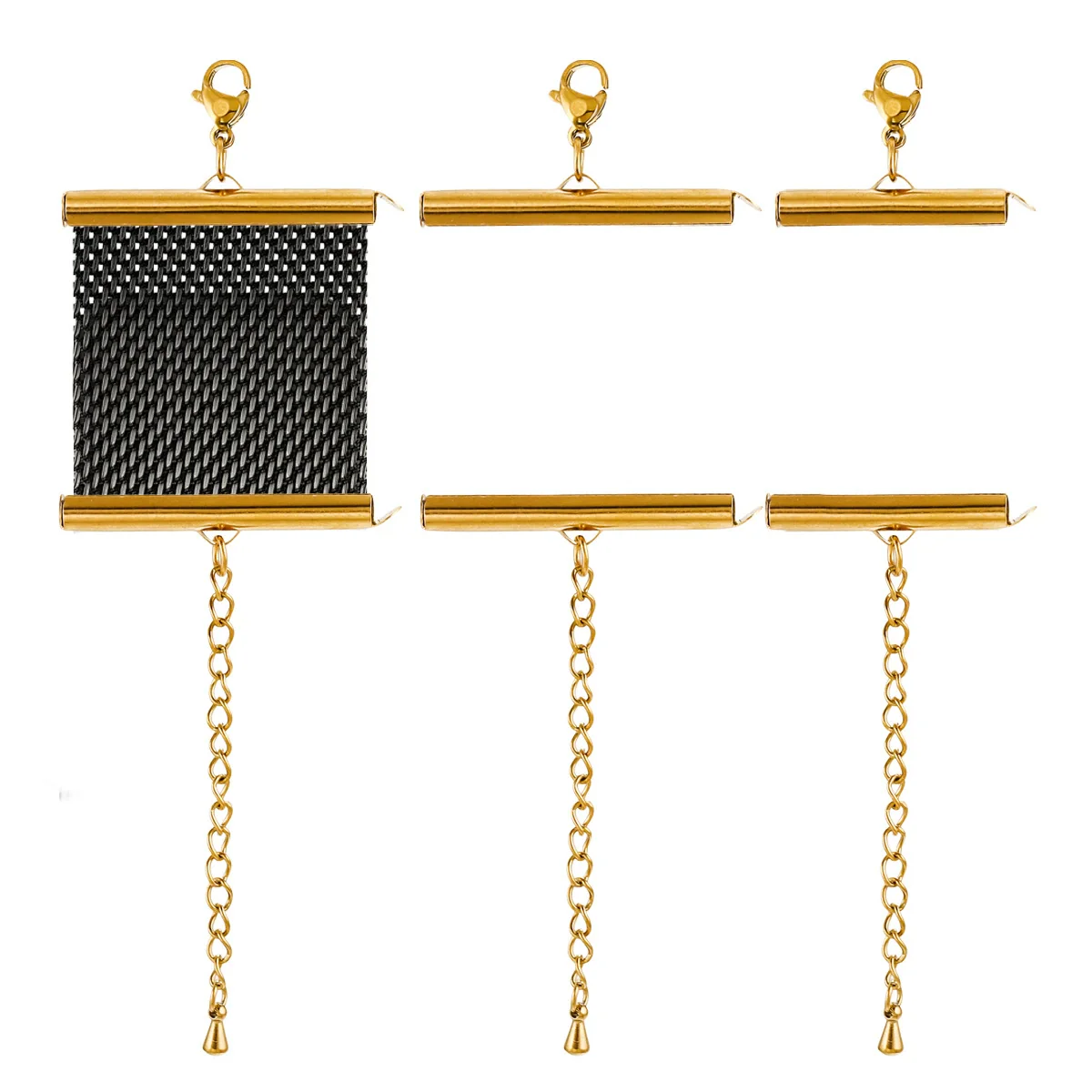 Metal Stainless Steel Bead Chain Tube Bracelet Necklace Electroplating Diy Jewelry Accessories