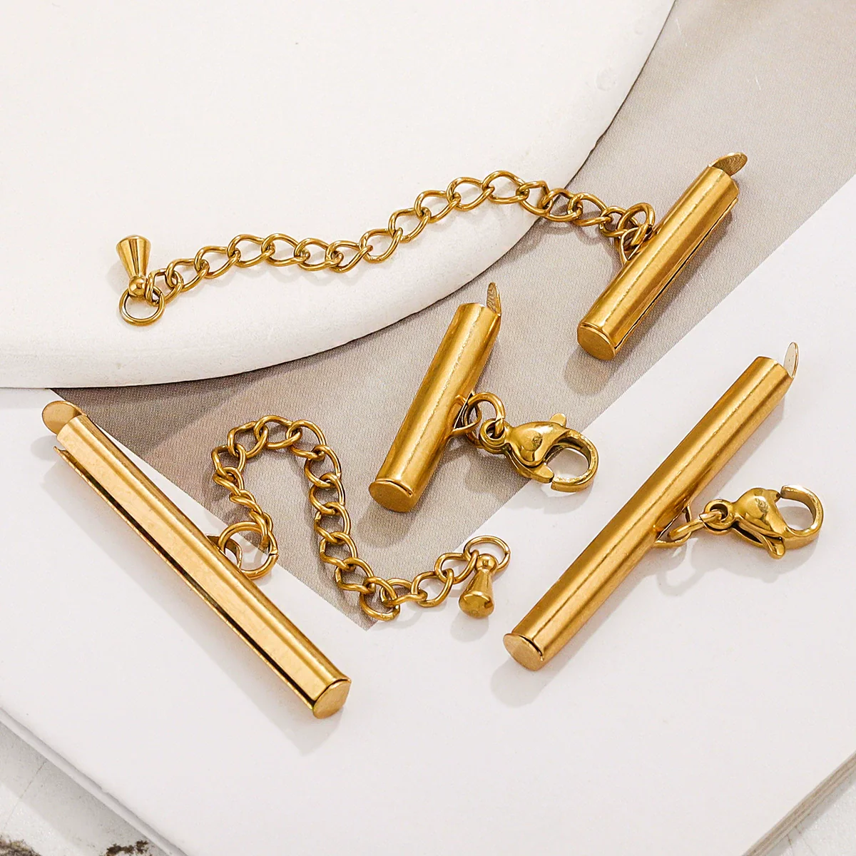 Metal Stainless Steel Bead Chain Tube Bracelet Necklace Electroplating Diy Jewelry Accessories - Image 3