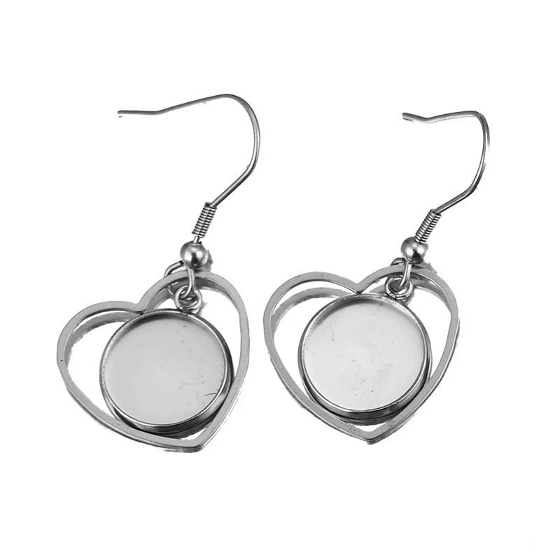 Metal Stainless Steel Geometric Irregular Ear Hook Empty Pendant Earrings Accessories With Electroplating Treatment - Image 5