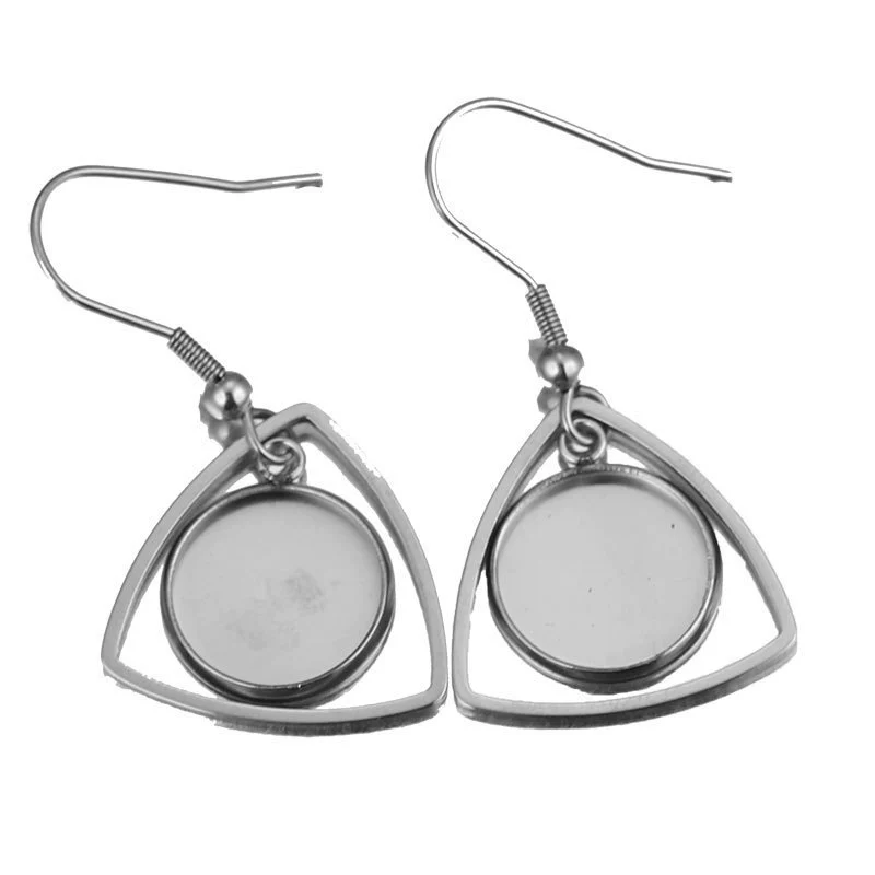 Metal Stainless Steel Geometric Irregular Ear Hook Empty Pendant Earrings Accessories With Electroplating Treatment - Image 8