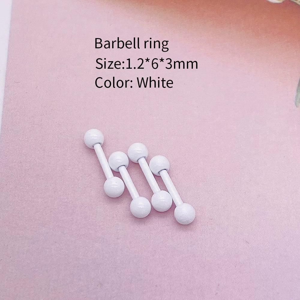 Metal Stainless Steel Geometric Painted Baking Varnish Unisex Body Piercing Earrings Jewelry - Image 3