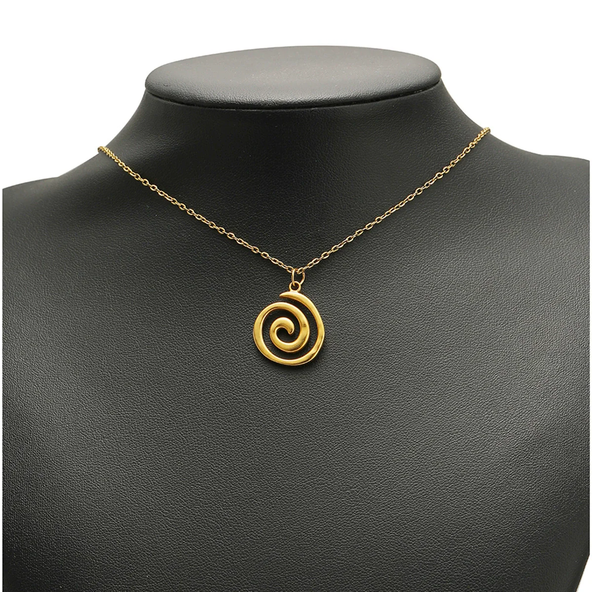Metal Stainless Steel Gold Round Vortex Spiral Swirl Pendant Jewelry Accessories With Electroplating - Image 4