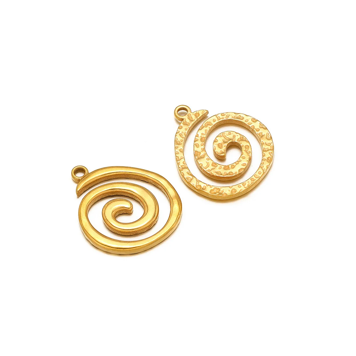 Metal Stainless Steel Gold Round Vortex Spiral Swirl Pendant Jewelry Accessories With Electroplating - Image 6