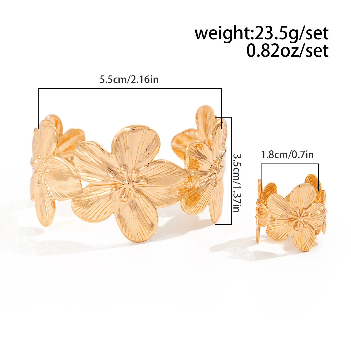 Metal Starfish Butterfly Opening Bracelet With Electroplating Design - Image 5