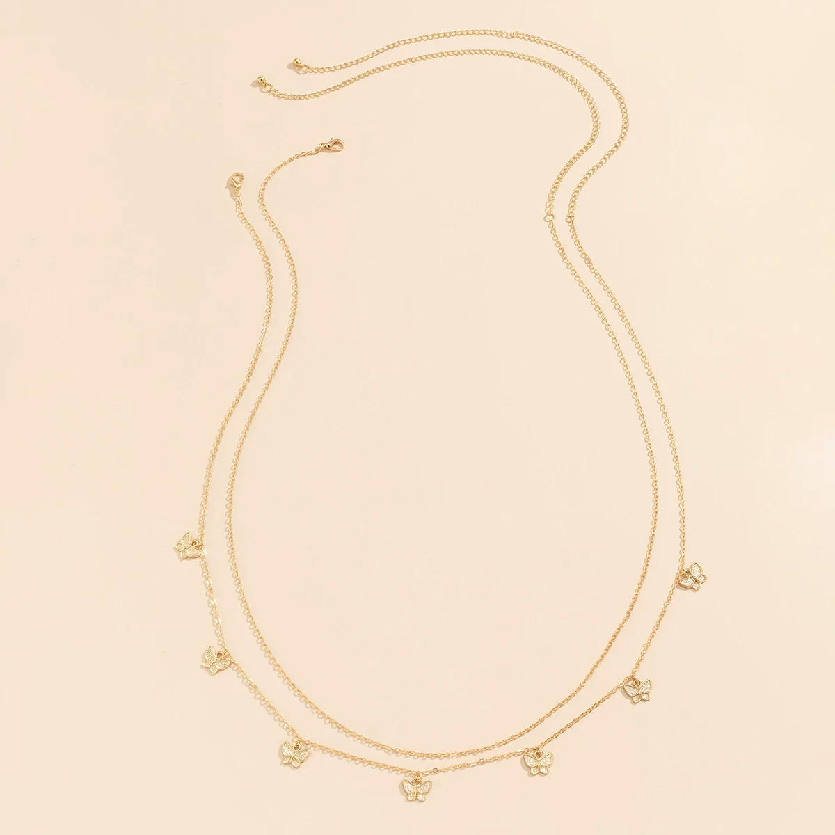 Metal Tassel Butterfly Pendant Double Waist Chain For Women Sweet Cool Spice Girl Style - Image 5