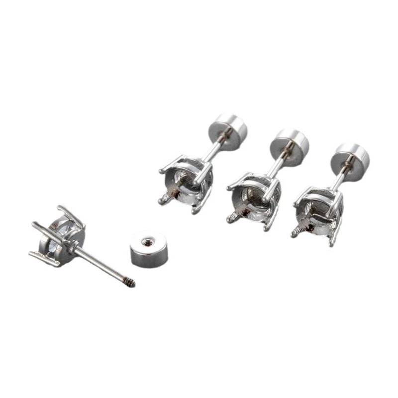 Metal Titanium Steel Screw Rod Huanzi Earring Fourclaw Drill Holder Fashion Geometric Polished Ear Accessories - Image 4