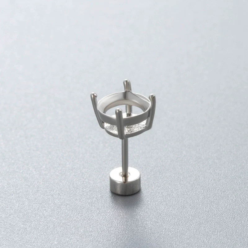 Metal Titanium Steel Screw Rod Huanzi Earring Fourclaw Drill Holder Fashion Geometric Polished Ear Accessories - Image 6