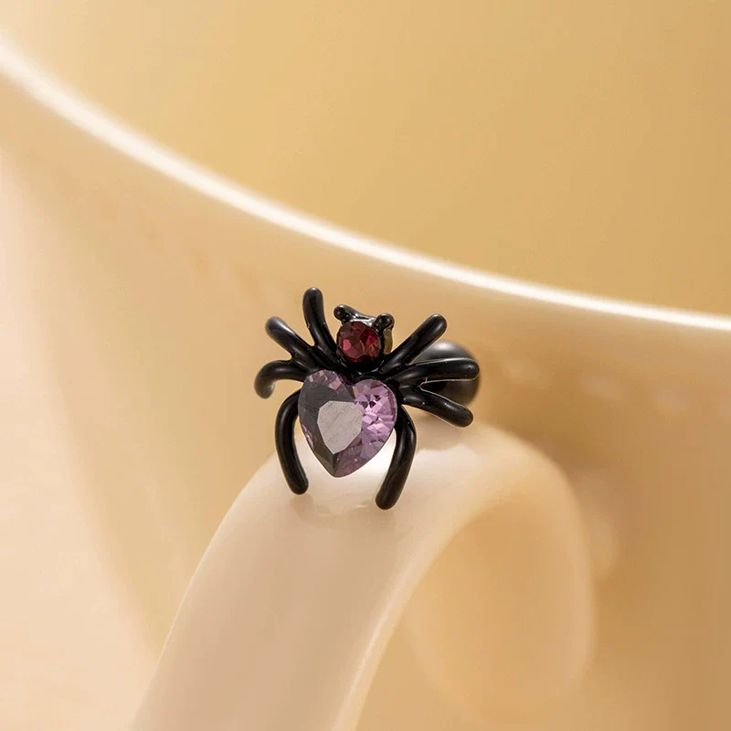 Metal Titanium Steel Women's Punk Style Animals Zodiac Zircon Set Ear Bone Ear Nail Double Head Screw Earrings - Image 8