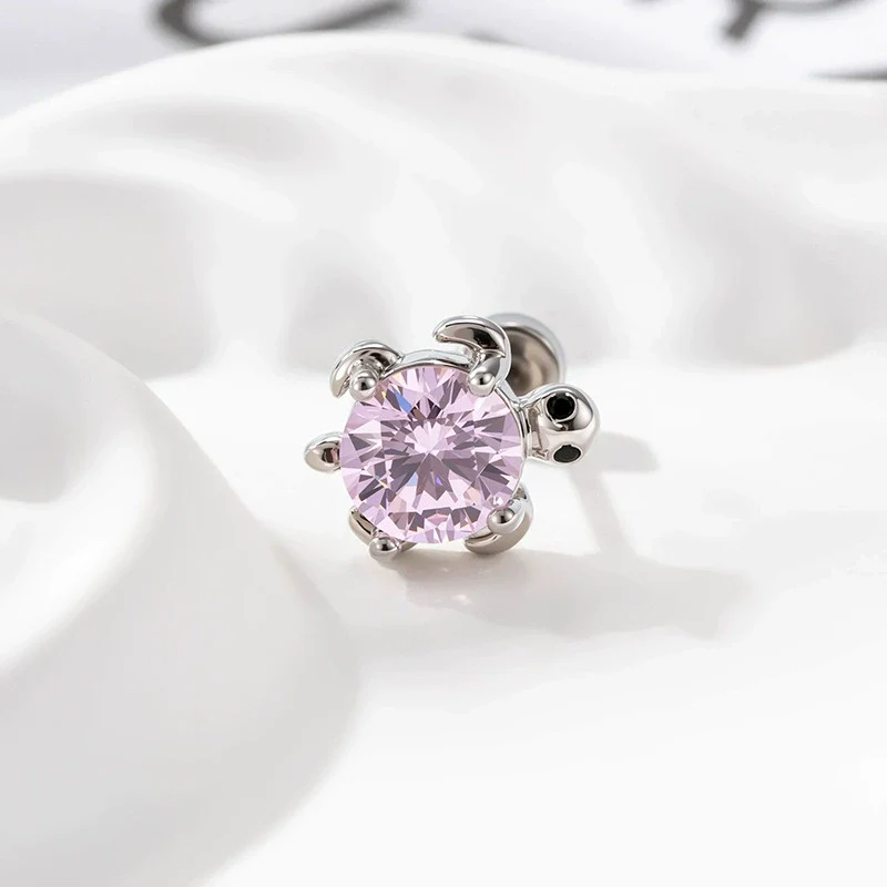 Metal Turtle Inlaid Zircon Cartilage Piercing For Women Fashion Design - Image 2