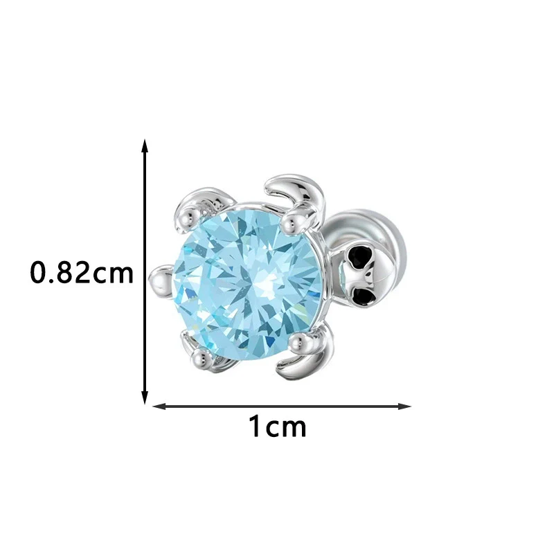 Metal Turtle Inlaid Zircon Cartilage Piercing For Women Fashion Design - Image 3