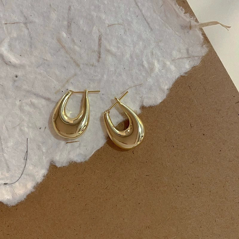 Metal Ushaped Women's Electroplated Earrings With Geometric Design - Image 6