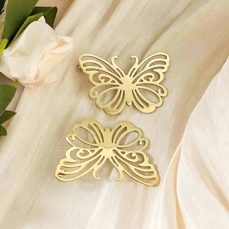 Metal Women's Earrings With Butterfly And Dragonfly Design Stainless Steel Animal Pattern Electroplating - Image 3
