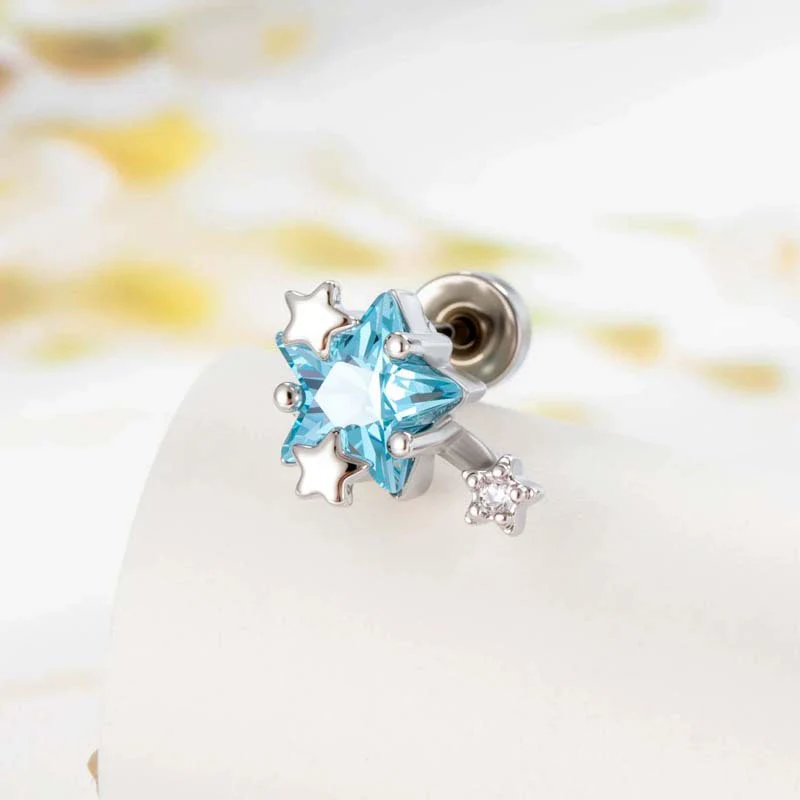 Metal Zircon Set Candy Star Cartilage Piercing Ear Bone Nail Cool Style - Image 6