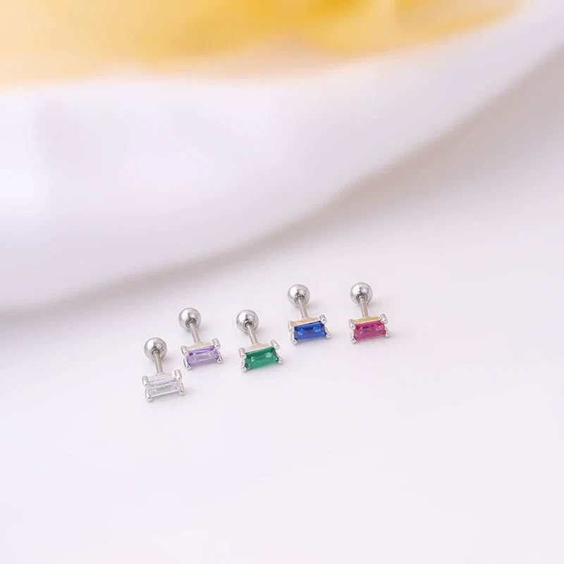 Mini Ear Bone Nail Screw Ball Sleeping Free Piercing Earrings Titanium Steel Geometric Electroplated For Women - Image 2