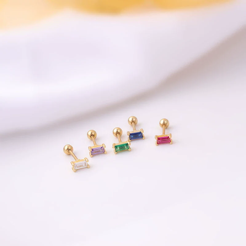 Mini Ear Bone Nail Screw Ball Sleeping Free Piercing Earrings Titanium Steel Geometric Electroplated For Women - Image 4