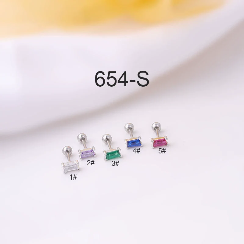 Mini Ear Bone Nail Screw Ball Sleeping Free Piercing Earrings Titanium Steel Geometric Electroplated For Women - Image 5