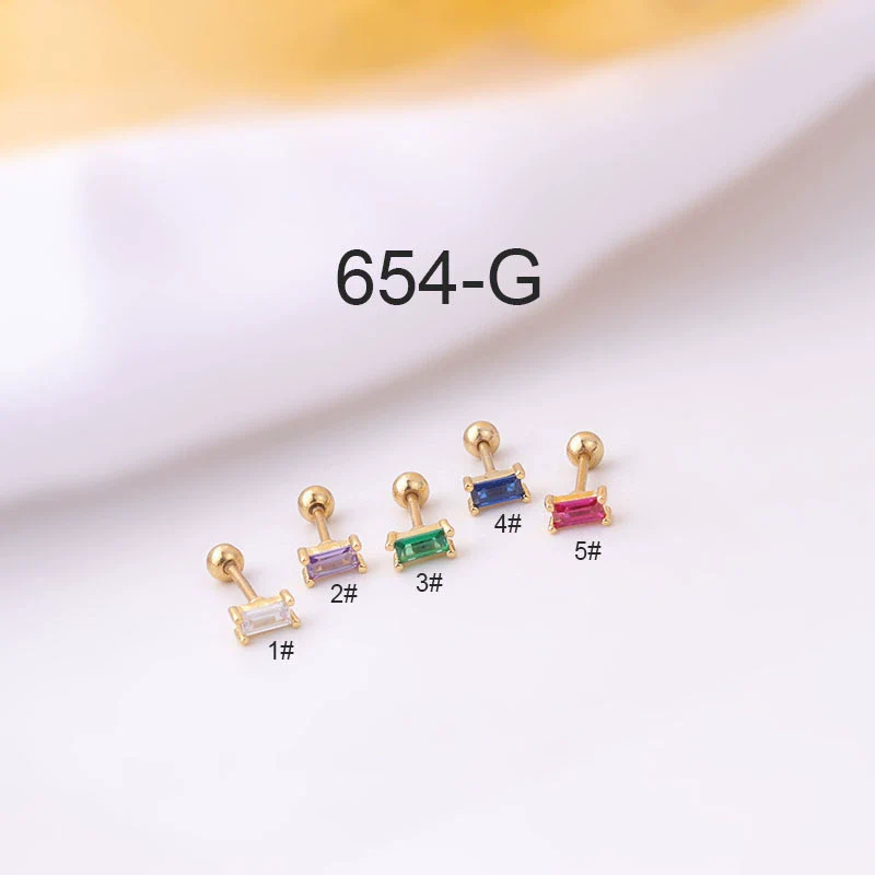 Mini Ear Bone Nail Screw Ball Sleeping Free Piercing Earrings Titanium Steel Geometric Electroplated For Women - Image 6