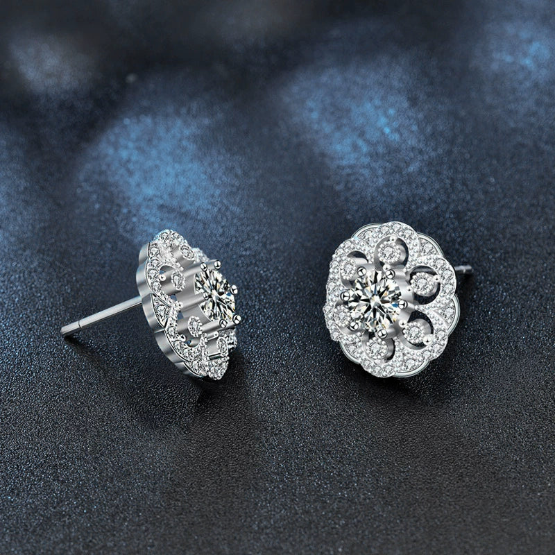 Minimalist 925 Sterling Silver Flower Earrings For Women - Image 2