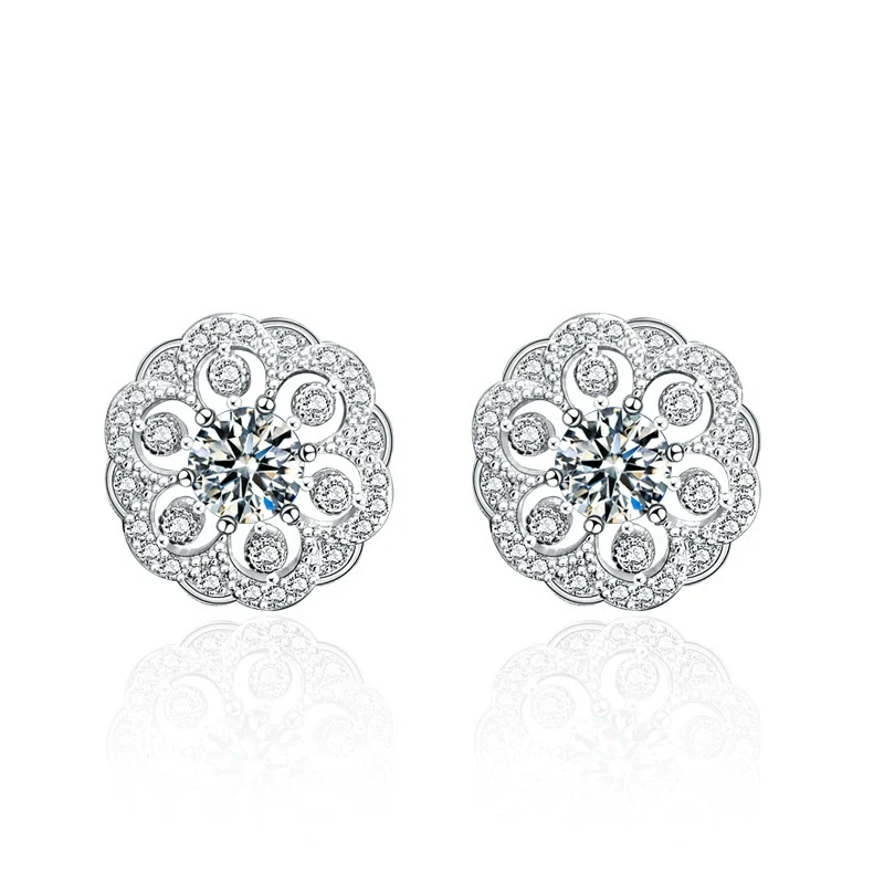 Minimalist 925 Sterling Silver Flower Earrings For Women - Image 4